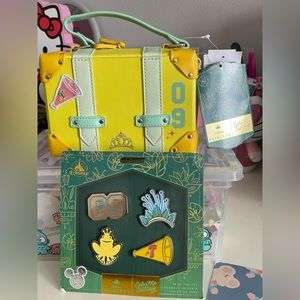 Disney Parks Tiana Luggage Crossbody Bag by Color Me Courtney & a 4-Pin Set